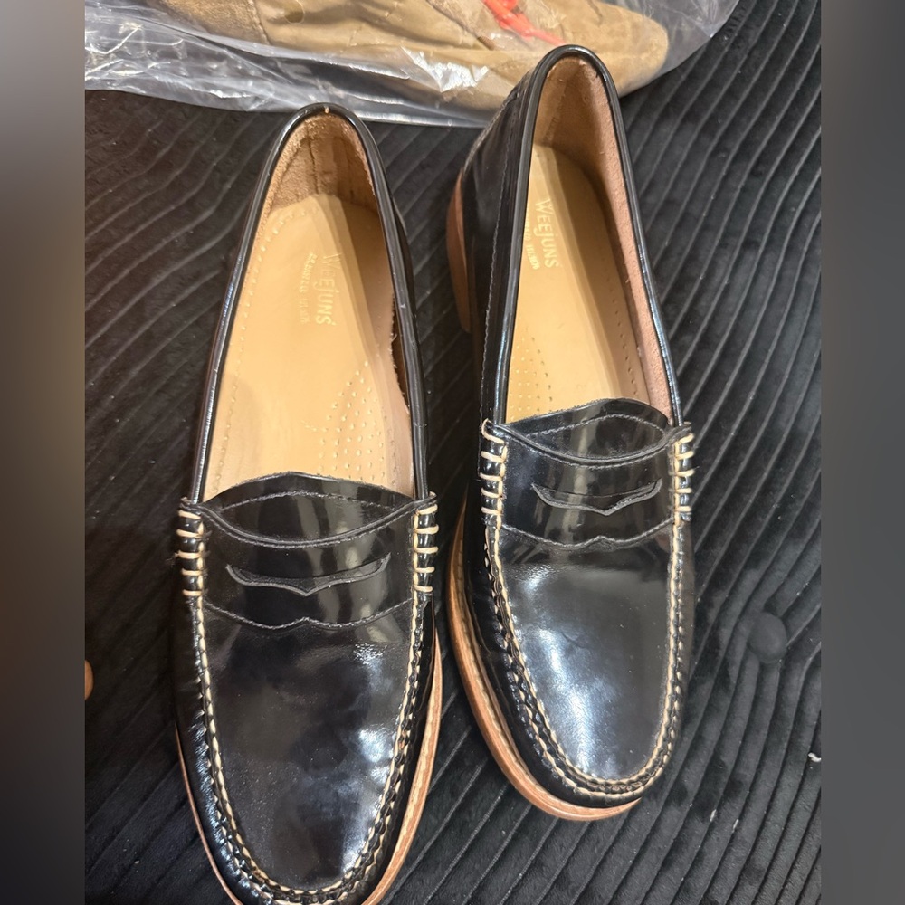 Weejuns Black Patent Leather Penny Loafers
